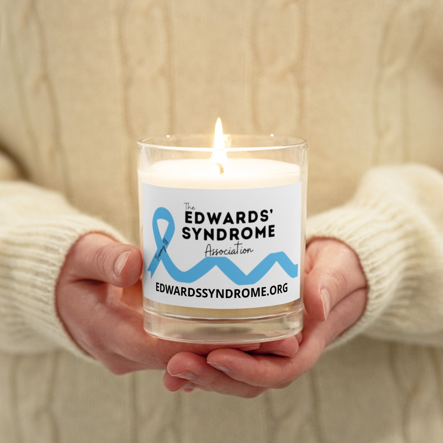 Edwards' Syndrome Glass jar soy wax candle